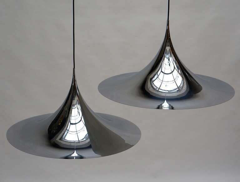 One Of Two Huge Semi Pendal Ceiling Lights By Fog & Mørup photo 1613.0
