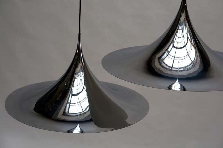 One Of Two Huge Semi Pendal Ceiling Lights By Fog & Mørup photo vintage
