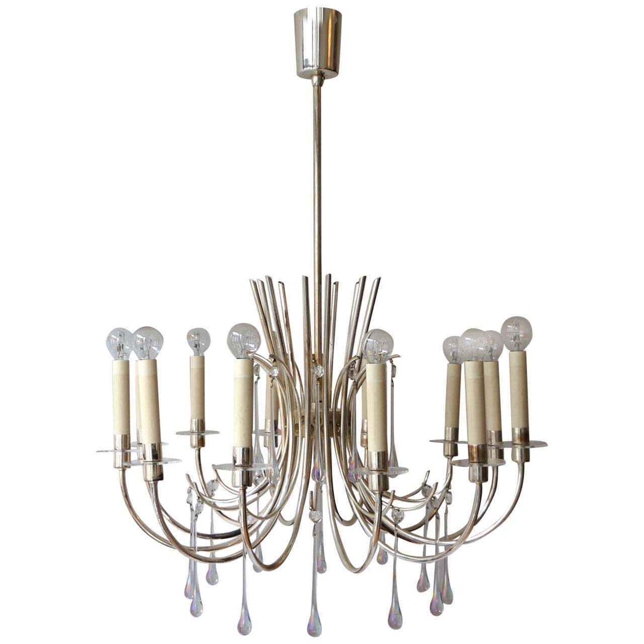 1970s Modernist Polished Aluminum Chandelier