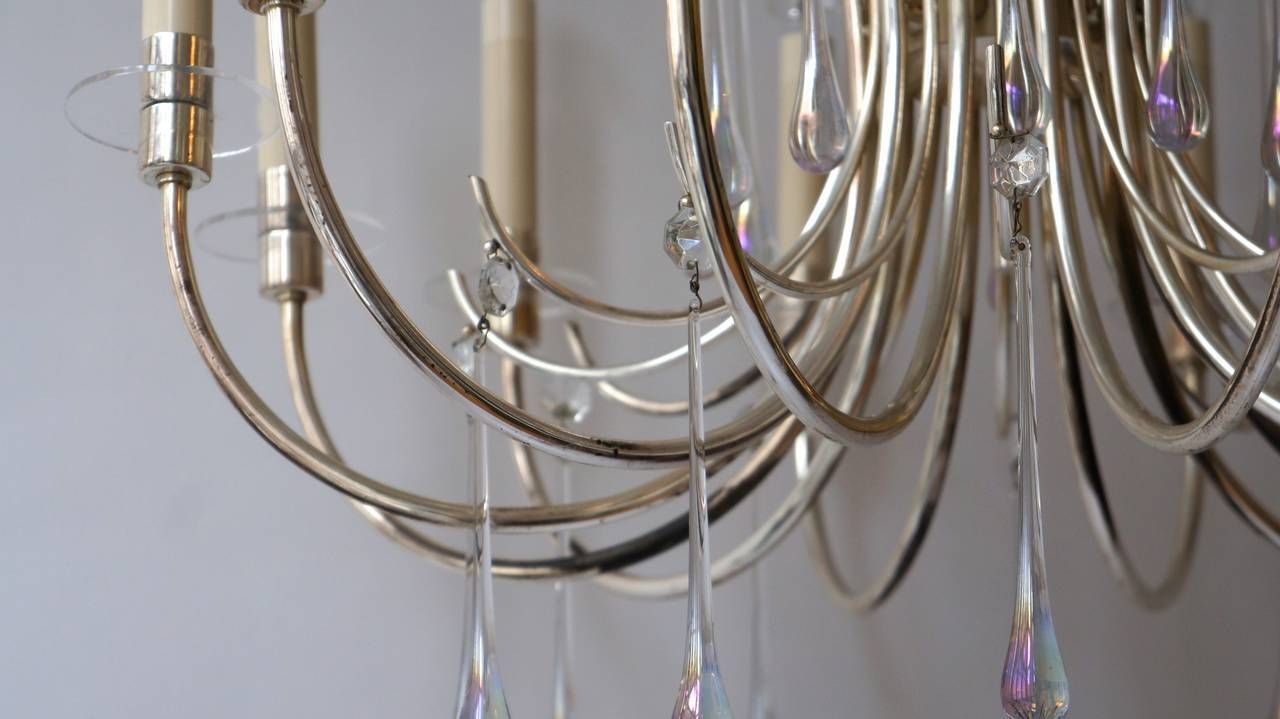 1970s Modernist Polished Aluminum Chandelier photo 1656.0