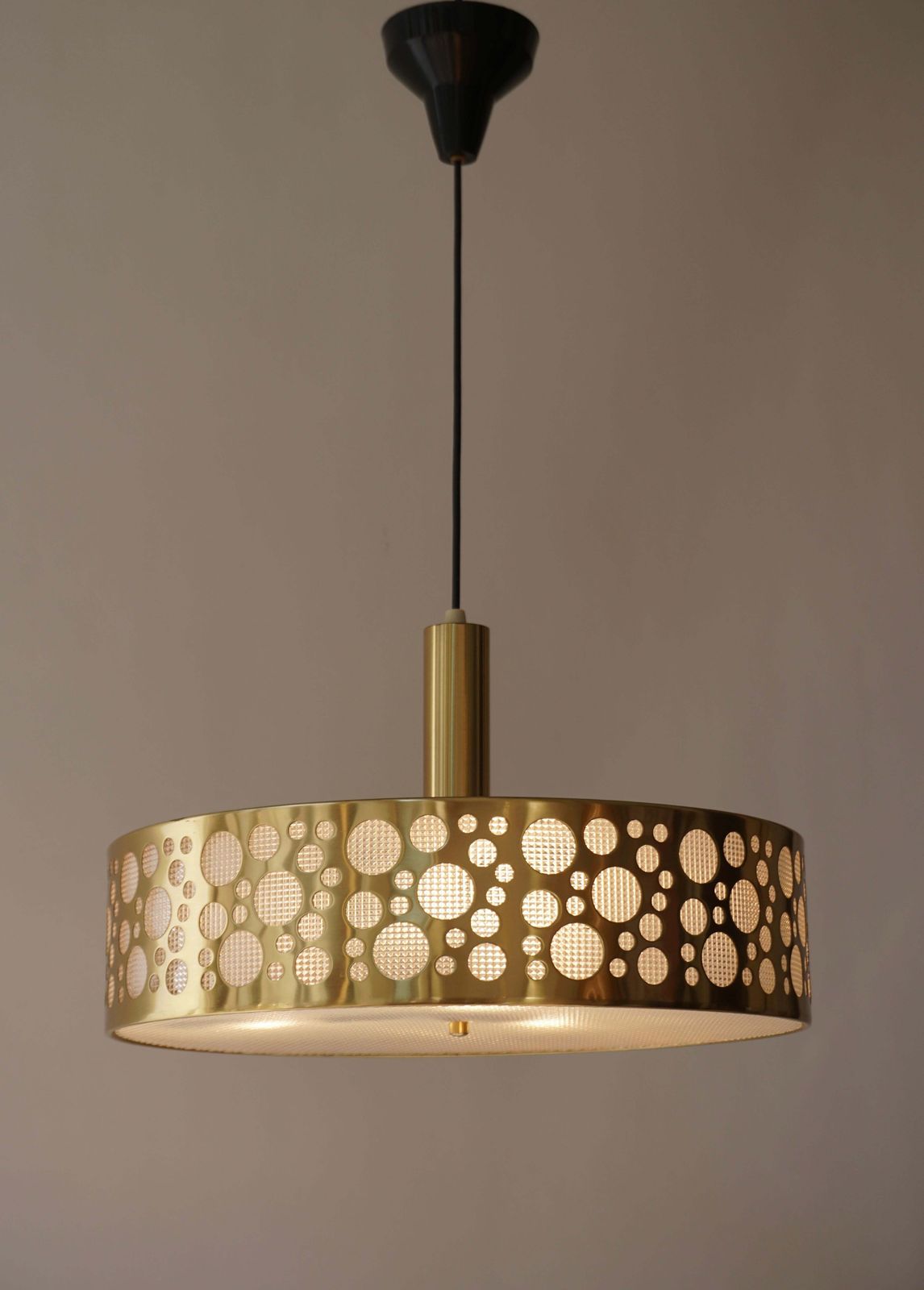 Italian Brass Pendant Light photo vintage
