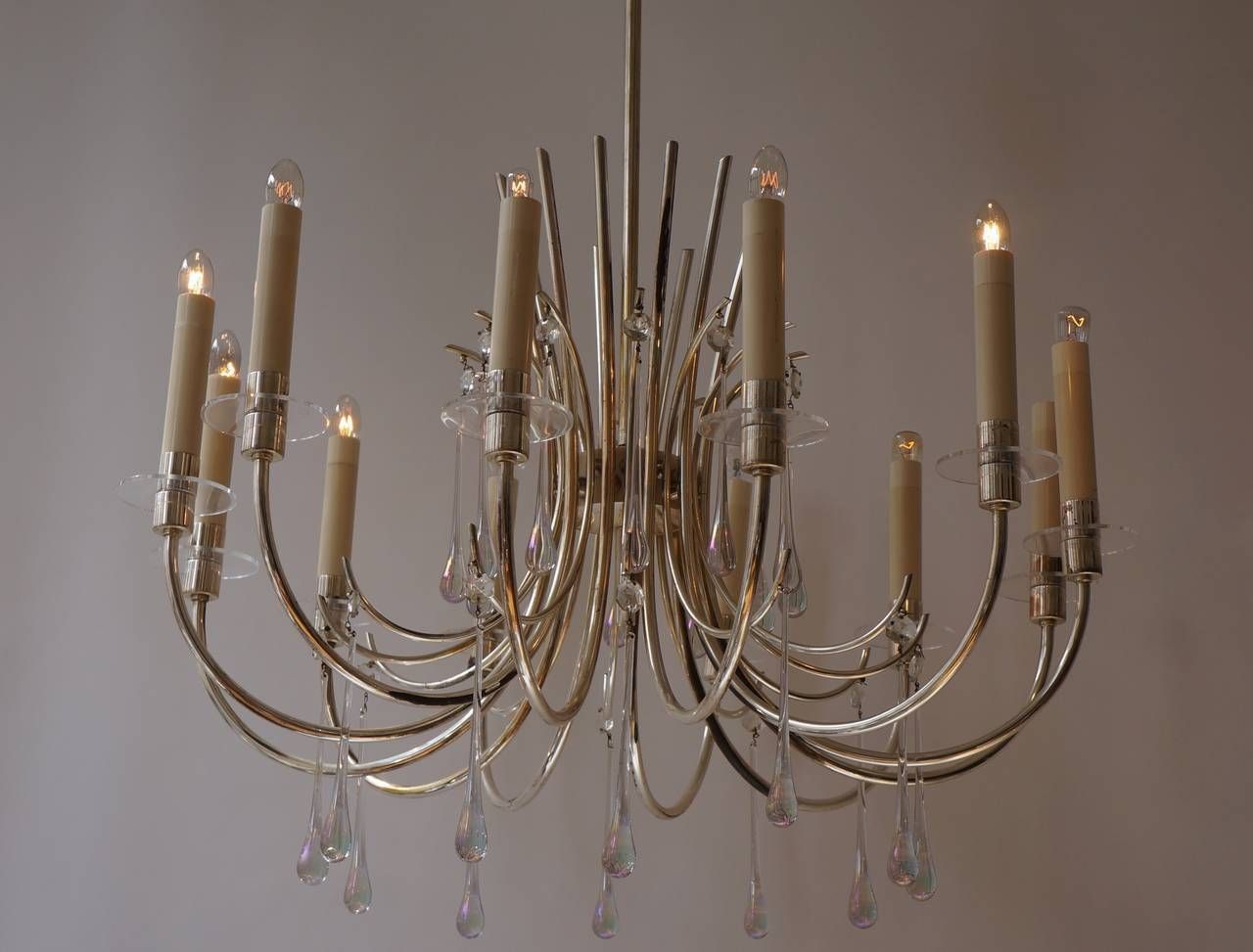 1970s Modernist Polished Aluminum Chandelier photo buy