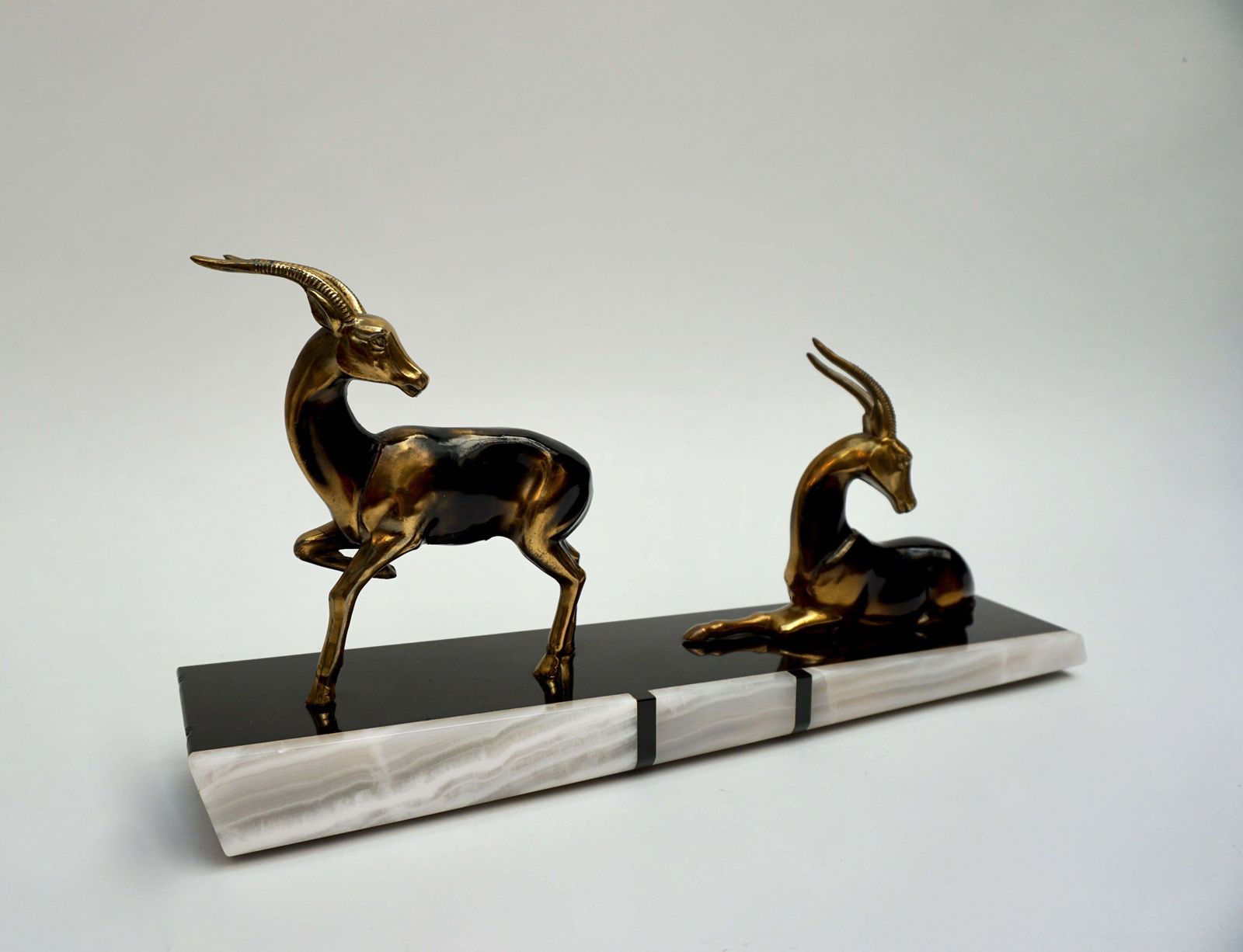 French Art Deco Style Patinated Metal Animal Sculpture photo for sale