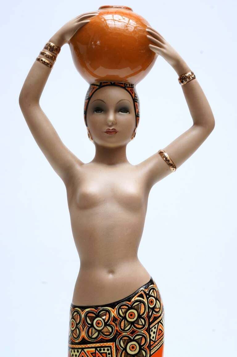Large Art Deco Statue By Cia Manna, Torino Italy photo for sale