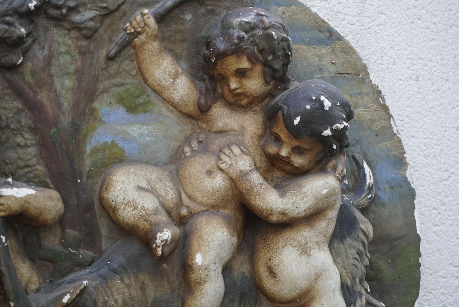 19th Century  French Plaster Relief Plaque Of Four Putti Cherubs photo 2717.0