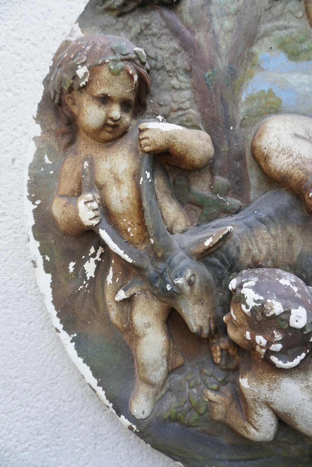 19th Century  French Plaster Relief Plaque Of Four Putti Cherubs photo buy