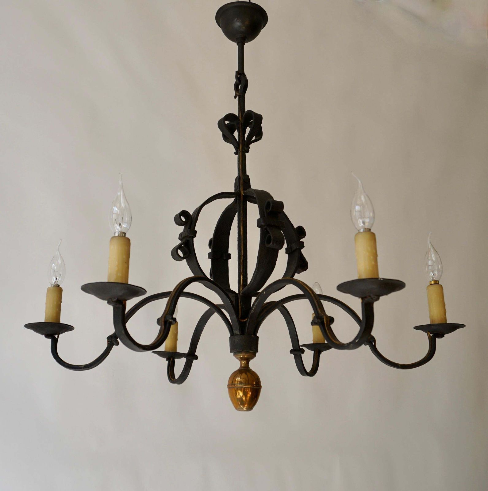 Wrought Iron Chandelier, France photo Lighting