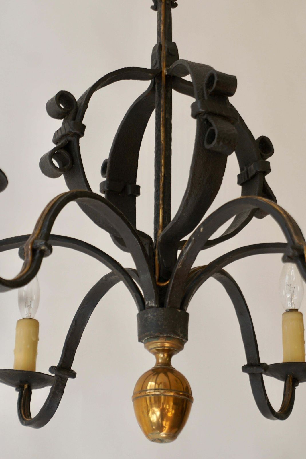 Wrought Iron Chandelier, France photo vintage