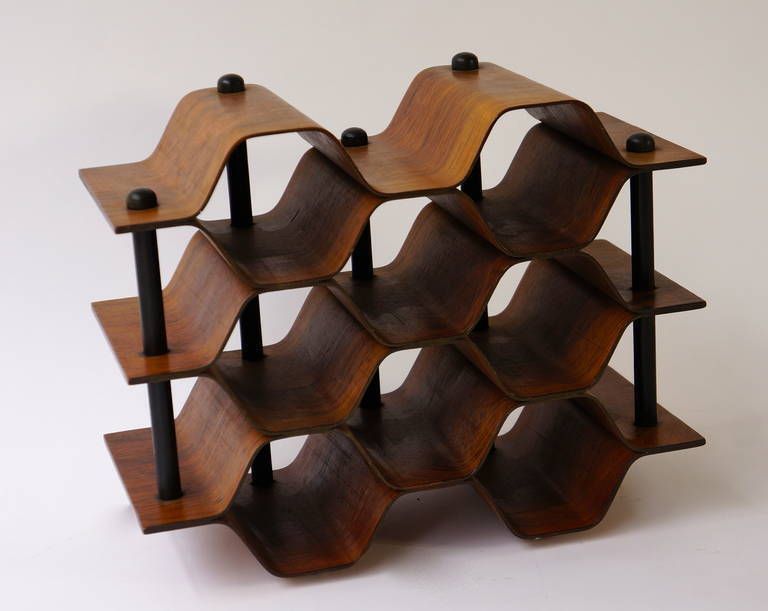 Wine Rack In Rosewood By Torsten Johansson, Sweden, 1960 photo Furniture