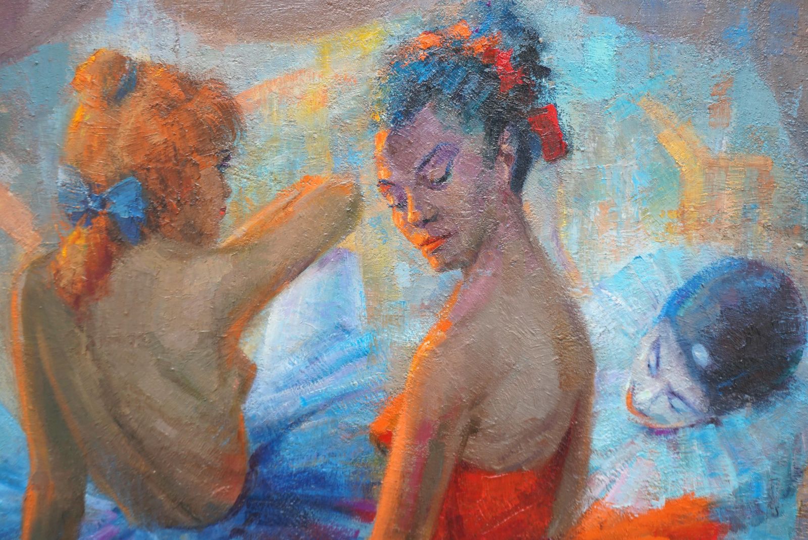 Ballet Dancers, Painting, Oil On Canvas photo furniture