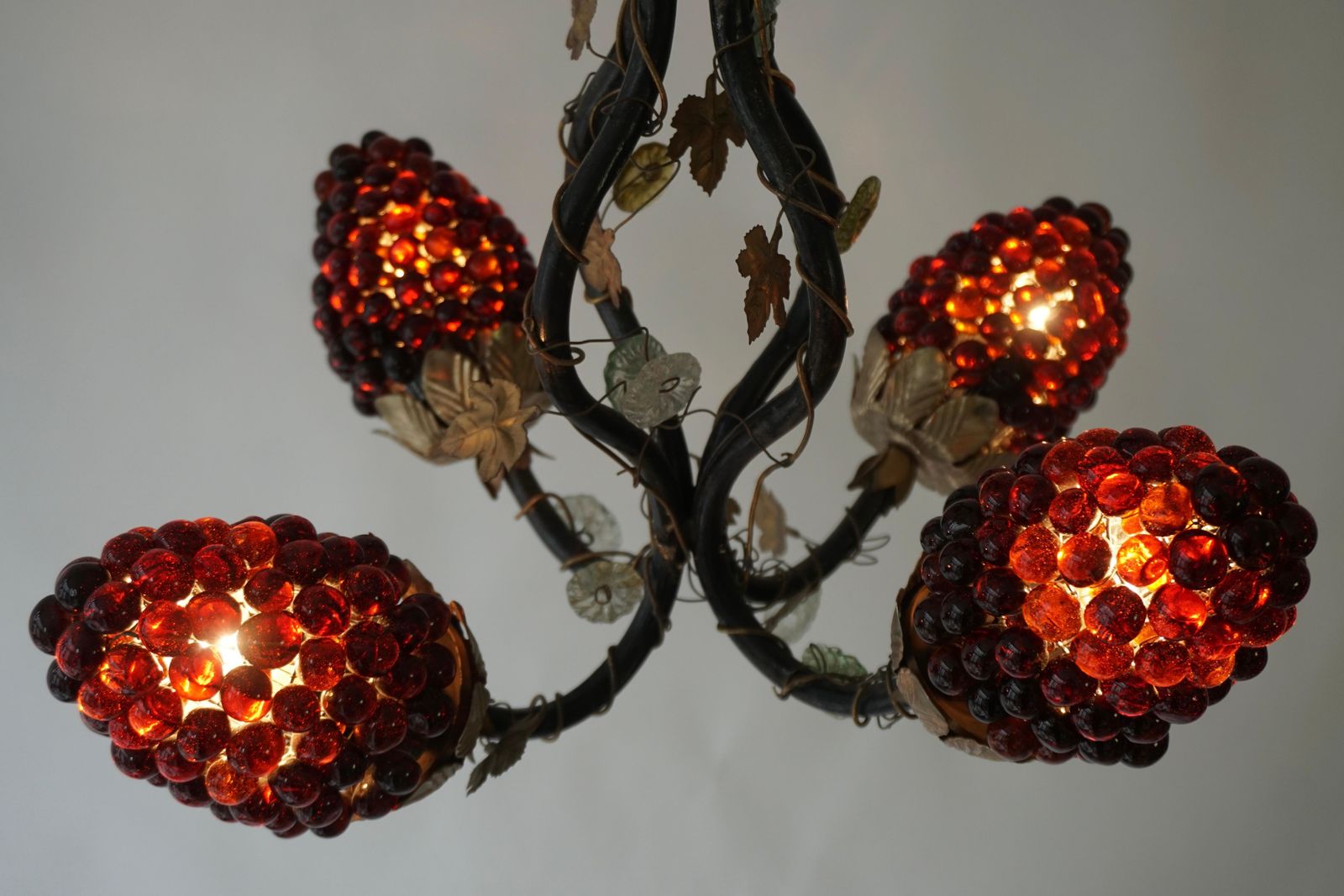 photo furniture Italian Venetian Murano Glass Grape And Flower Chandelier