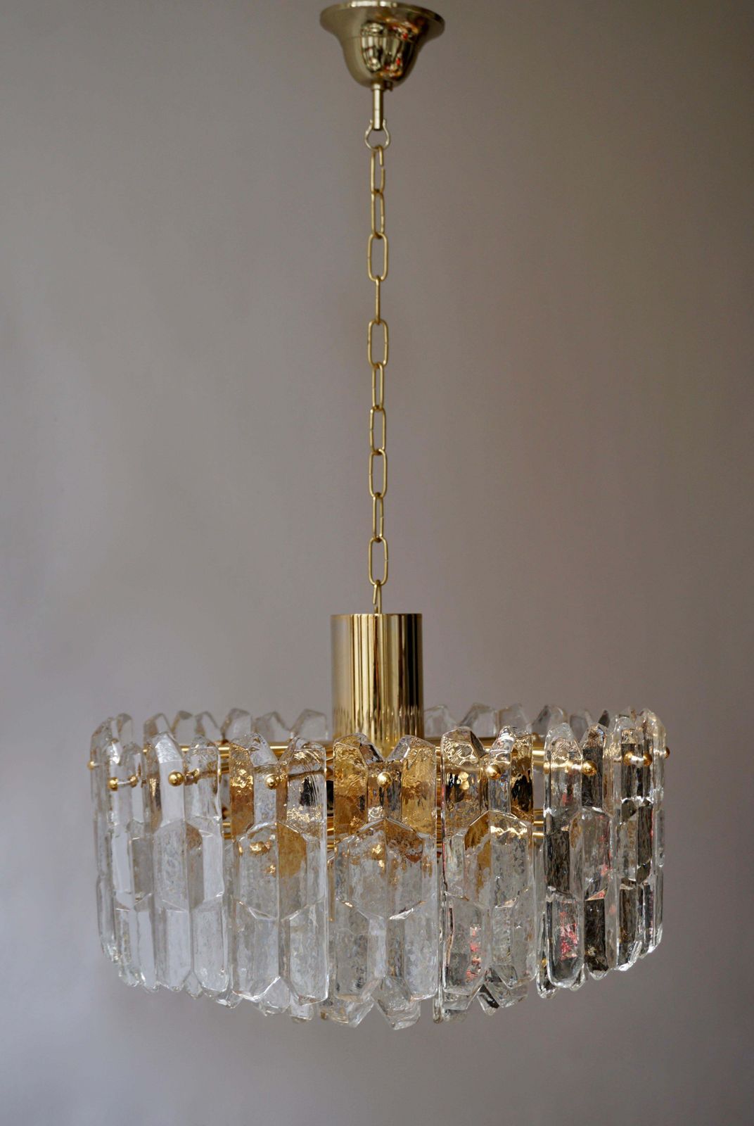One Kalmar Chandeliers Palazzo Gilt Brass And Glass Austria, 1970s photo Lighting