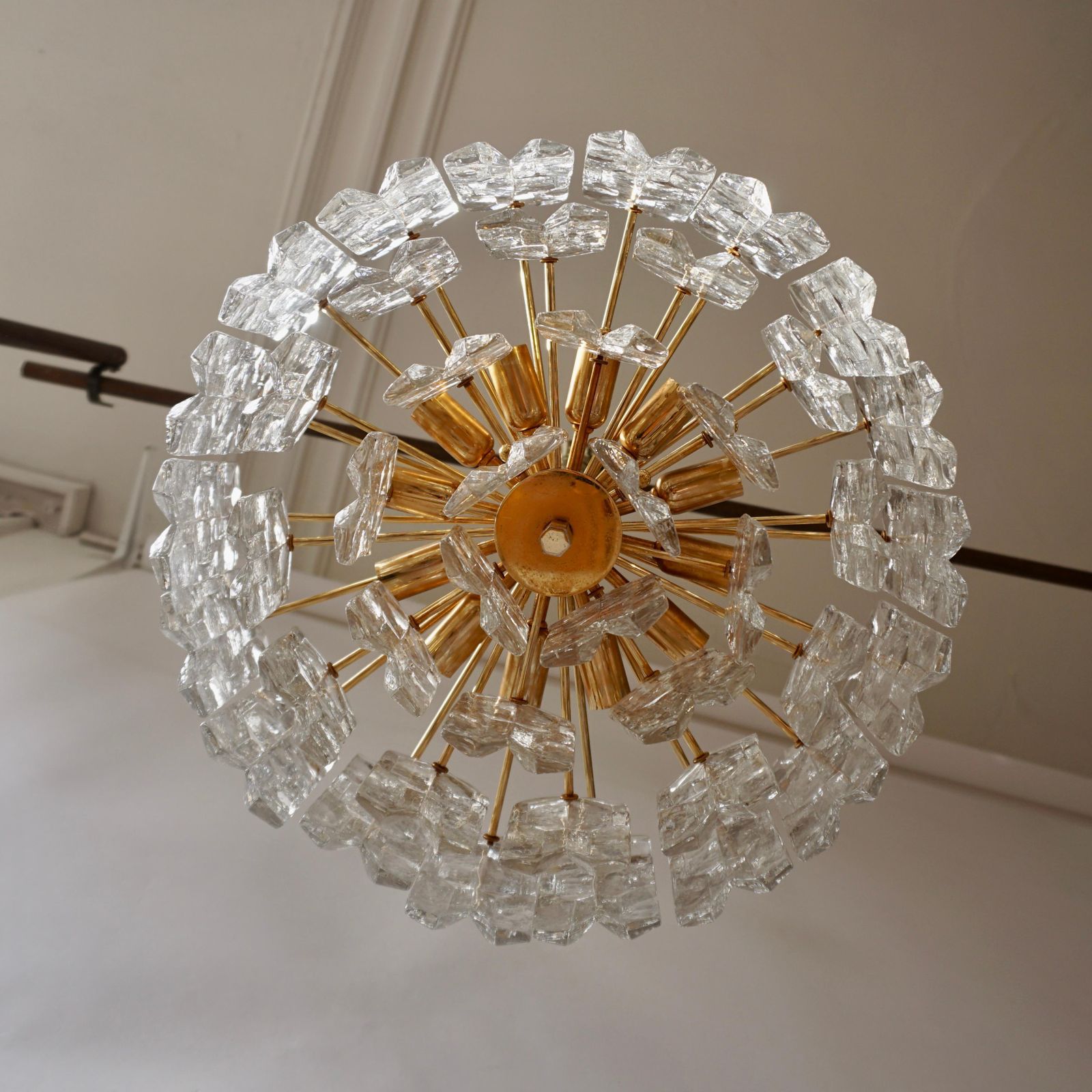 One Kalmar Chandeliers Palazzo Gilt Brass And Glass Austria, 1970s photo 3232.0
