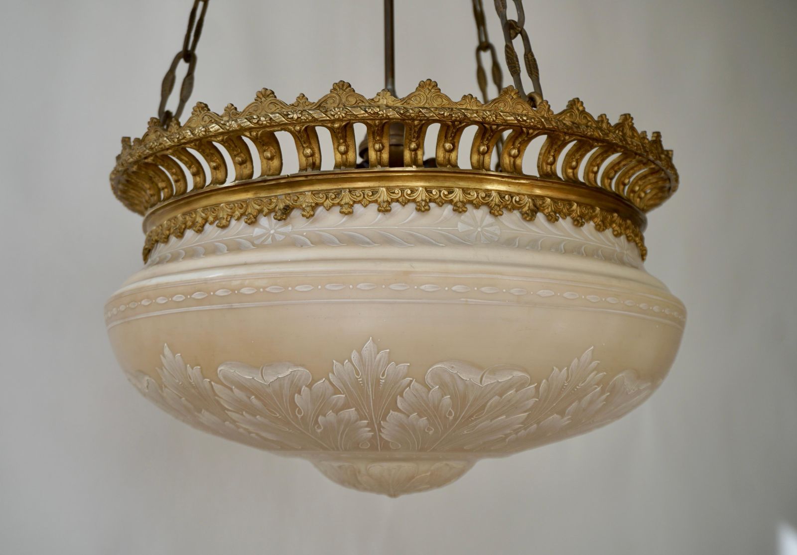Superb Antique Lampshade Chandelier Lithophane, Biscuit From Porcelain photo vinterior