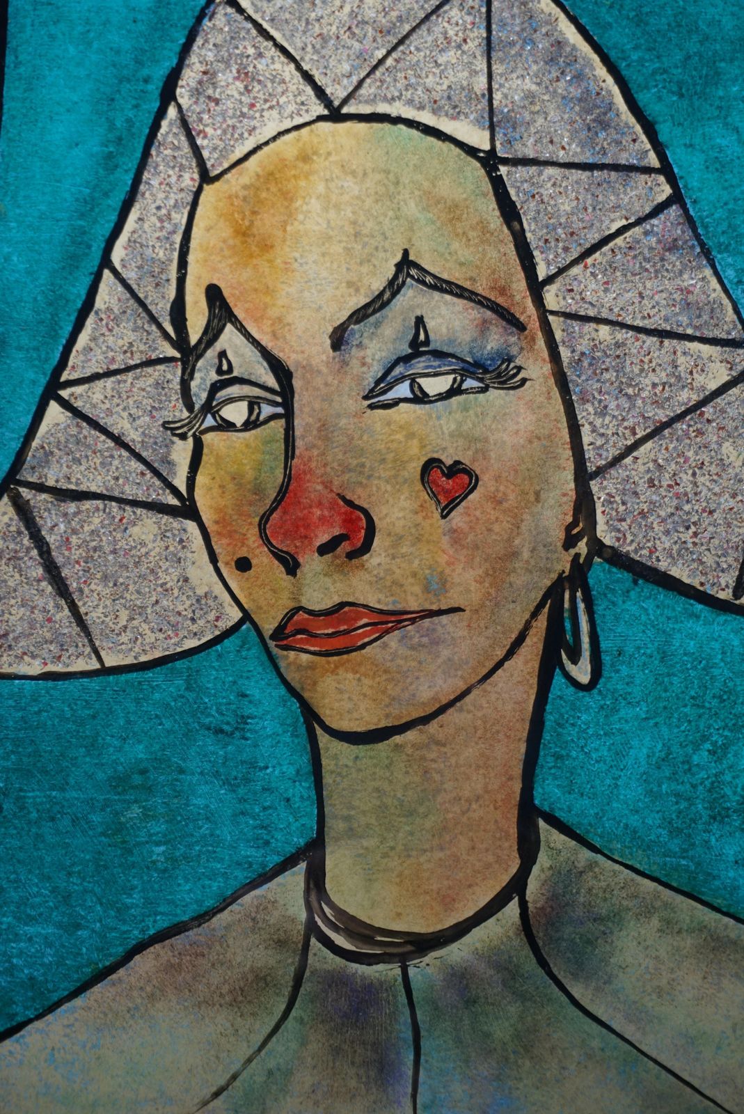 Malfet Eglomisé Harlequin Pierrot Painting photo Art