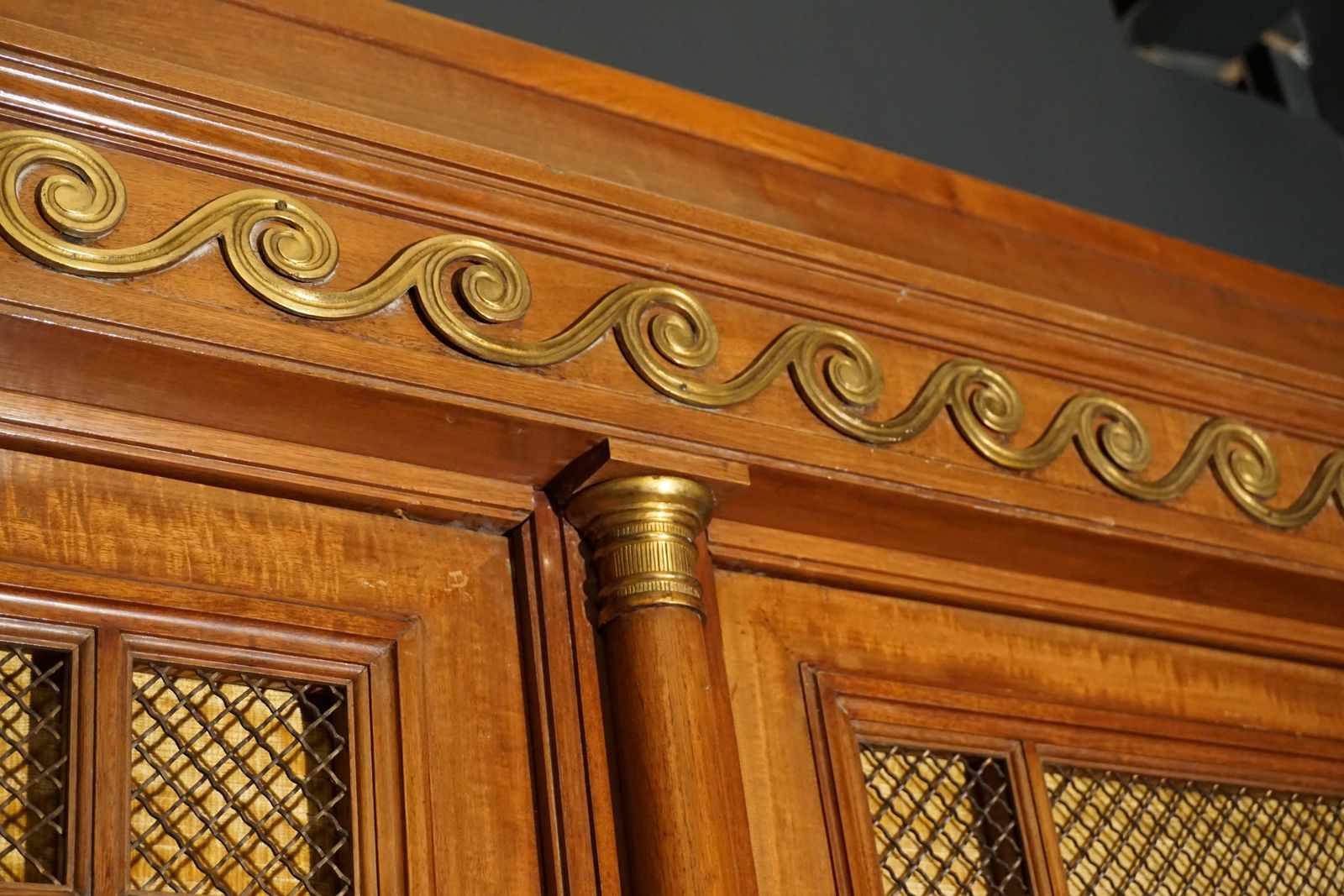 Rare And Magnificent Neoclassical Mahogany Bibliotheque Bookcase photo vintage