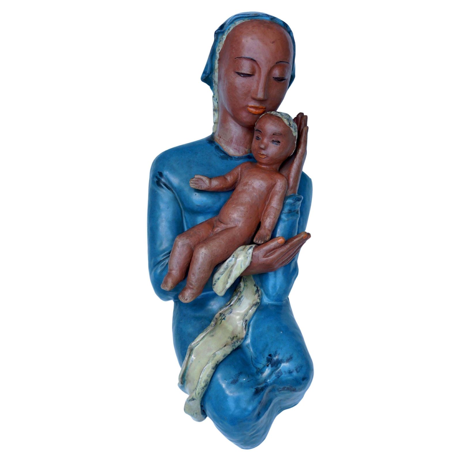 20th Century Madonna With Child Terracotta