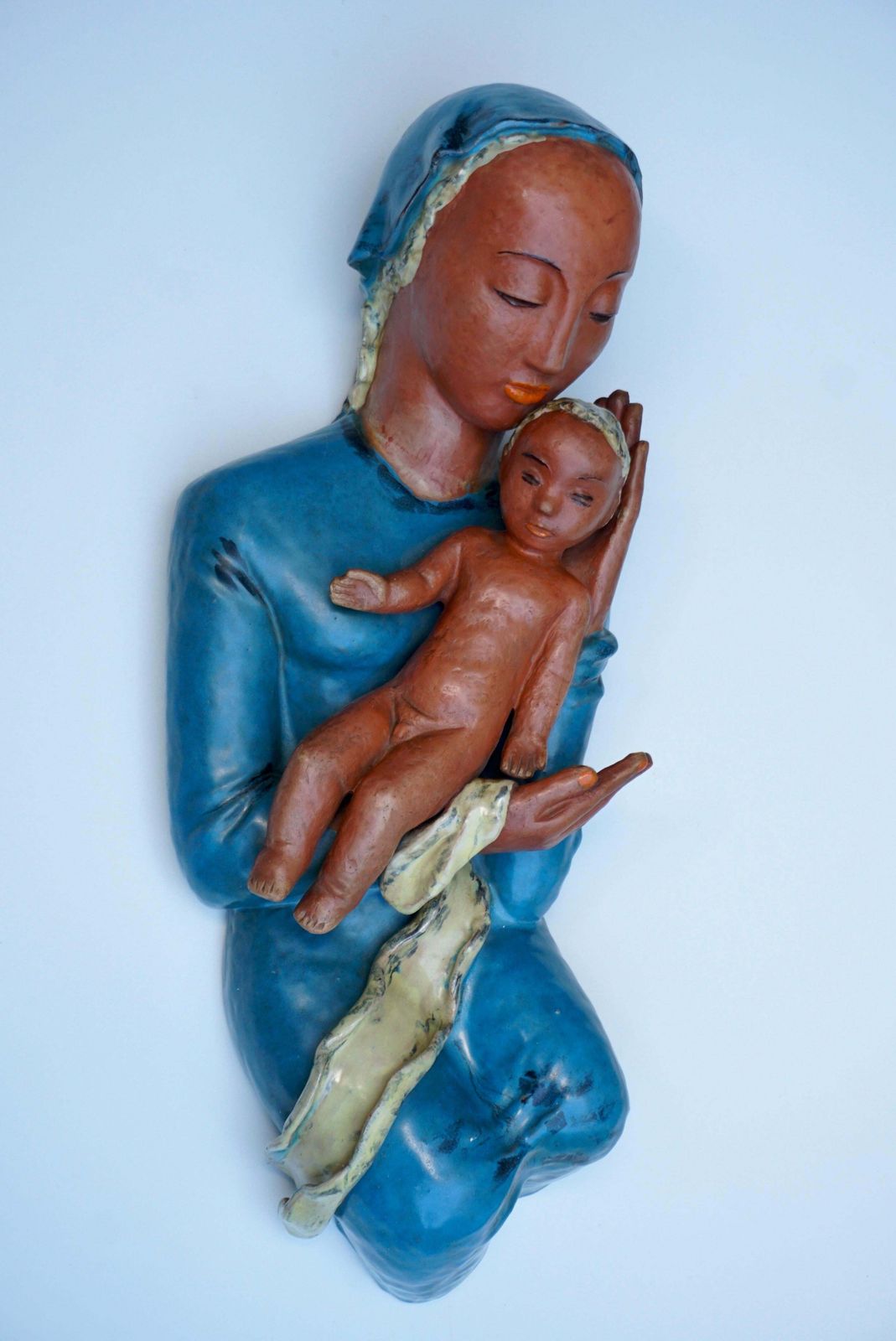 20th Century Madonna With Child Terracotta photo furniture