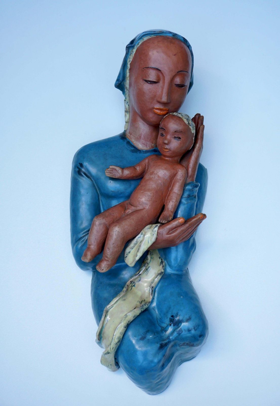 20th Century Madonna With Child Terracotta photo for sale