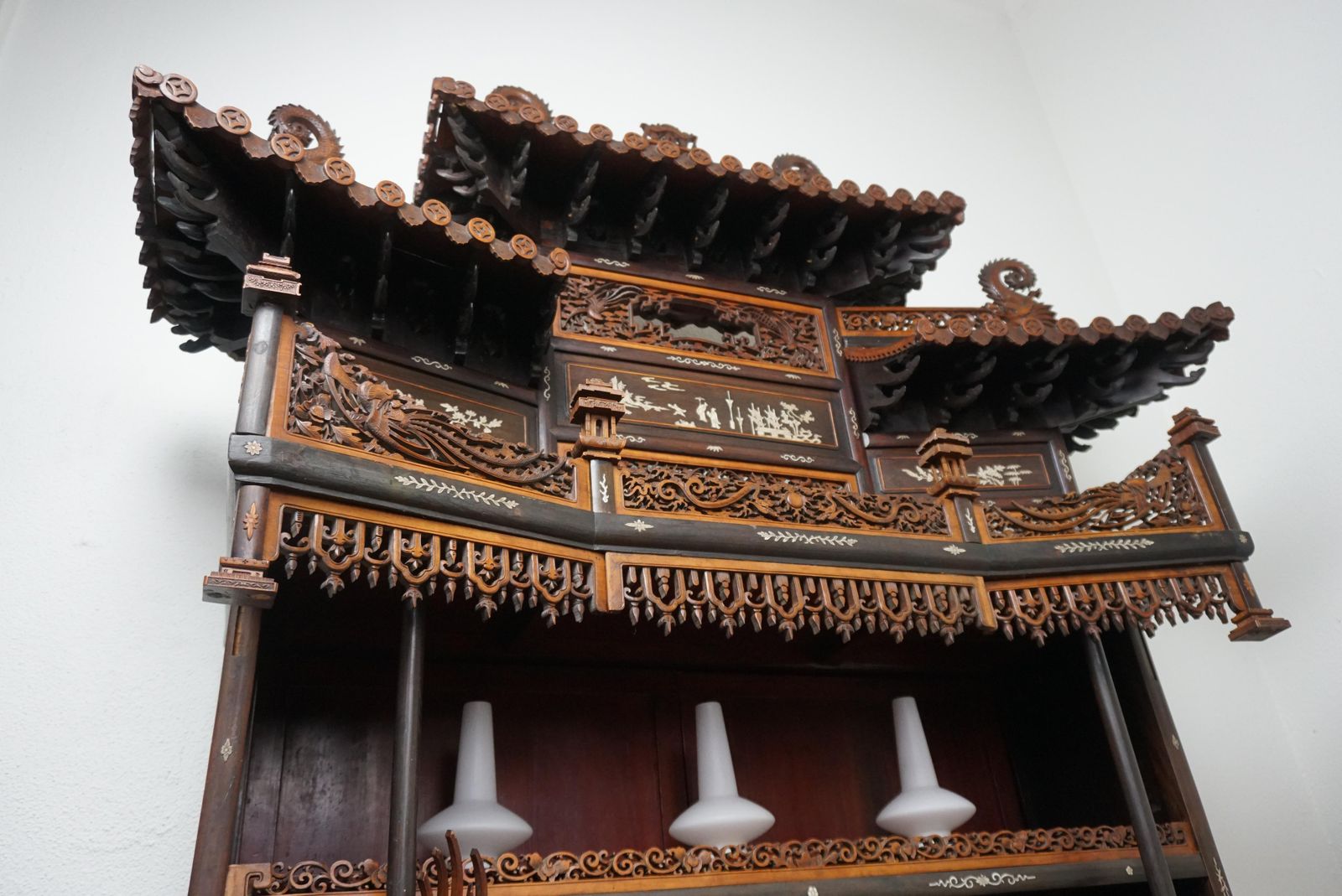 Rare And Beautiful Architectural Pagode Display Cabinet, China photo vintage