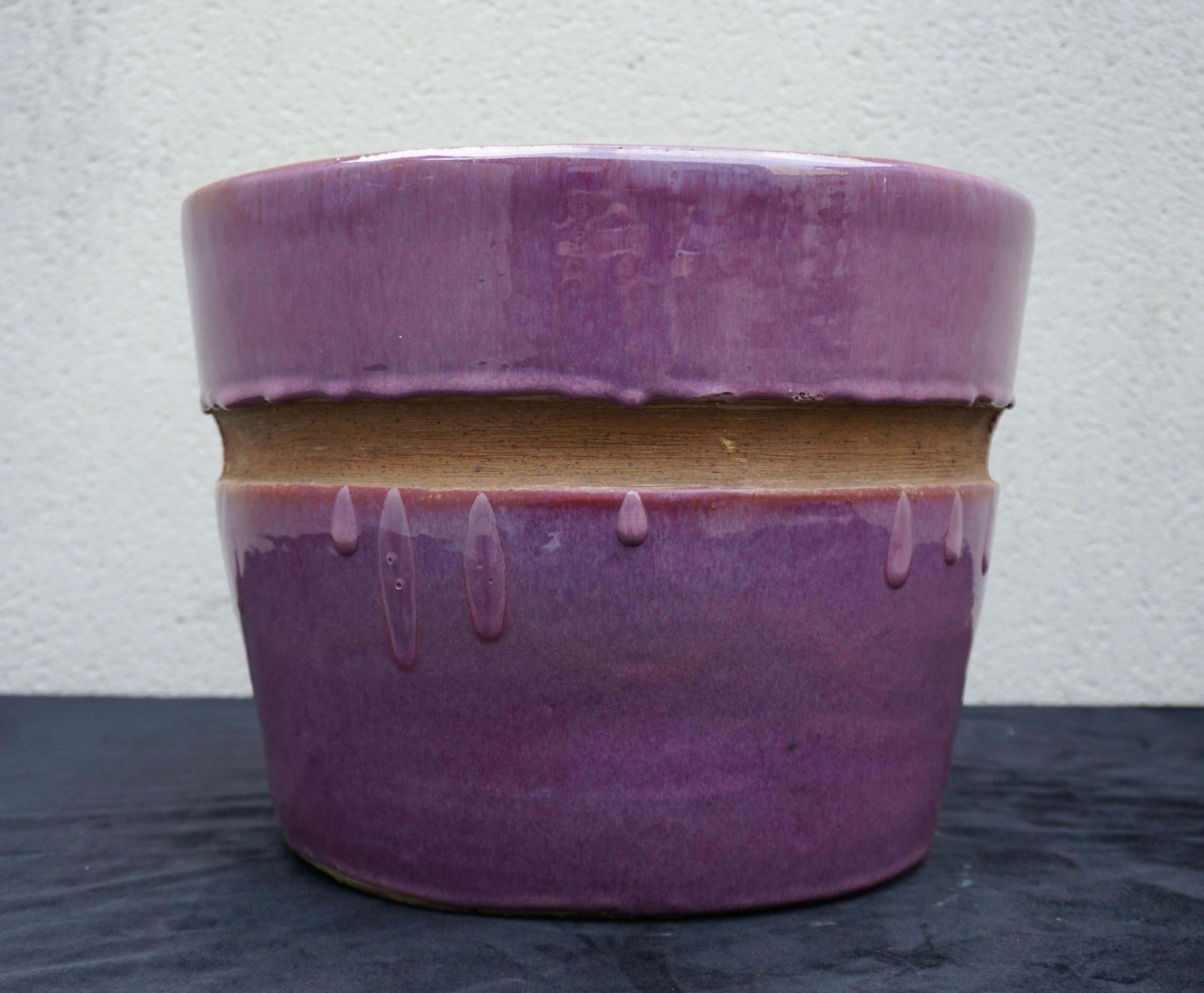 20th Century French Glazed Purple Terracotta Pot, Flower Planter photo 1063.0