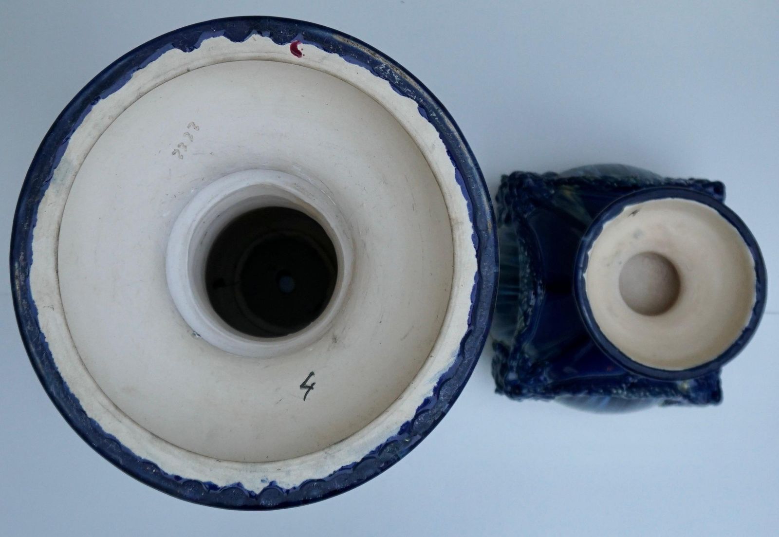 photo furniture A Jardiniere On Column With Lion Head Decor In Flemish Earthenware Style