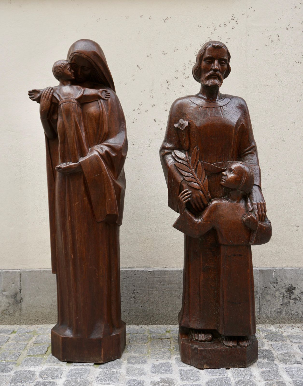 Madonna And Child Statue And Saint Joseph And Child Sculpture photo vinterior