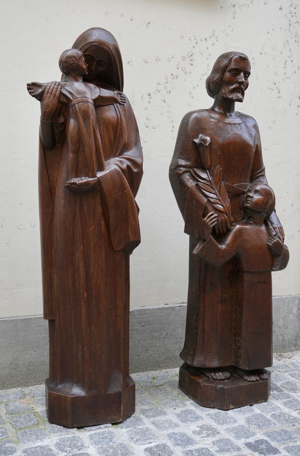 Madonna And Child Statue And Saint Joseph And Child Sculpture photo buy