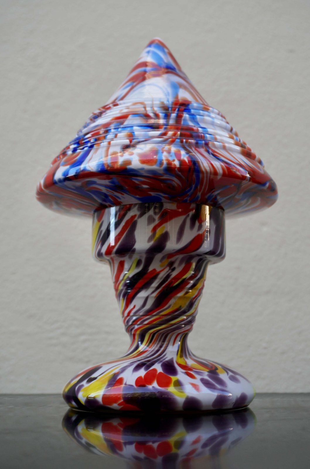 Multicoloured Fratelli Toso Millefiori Lamp, Murano, Circa 1910 photo vintage
