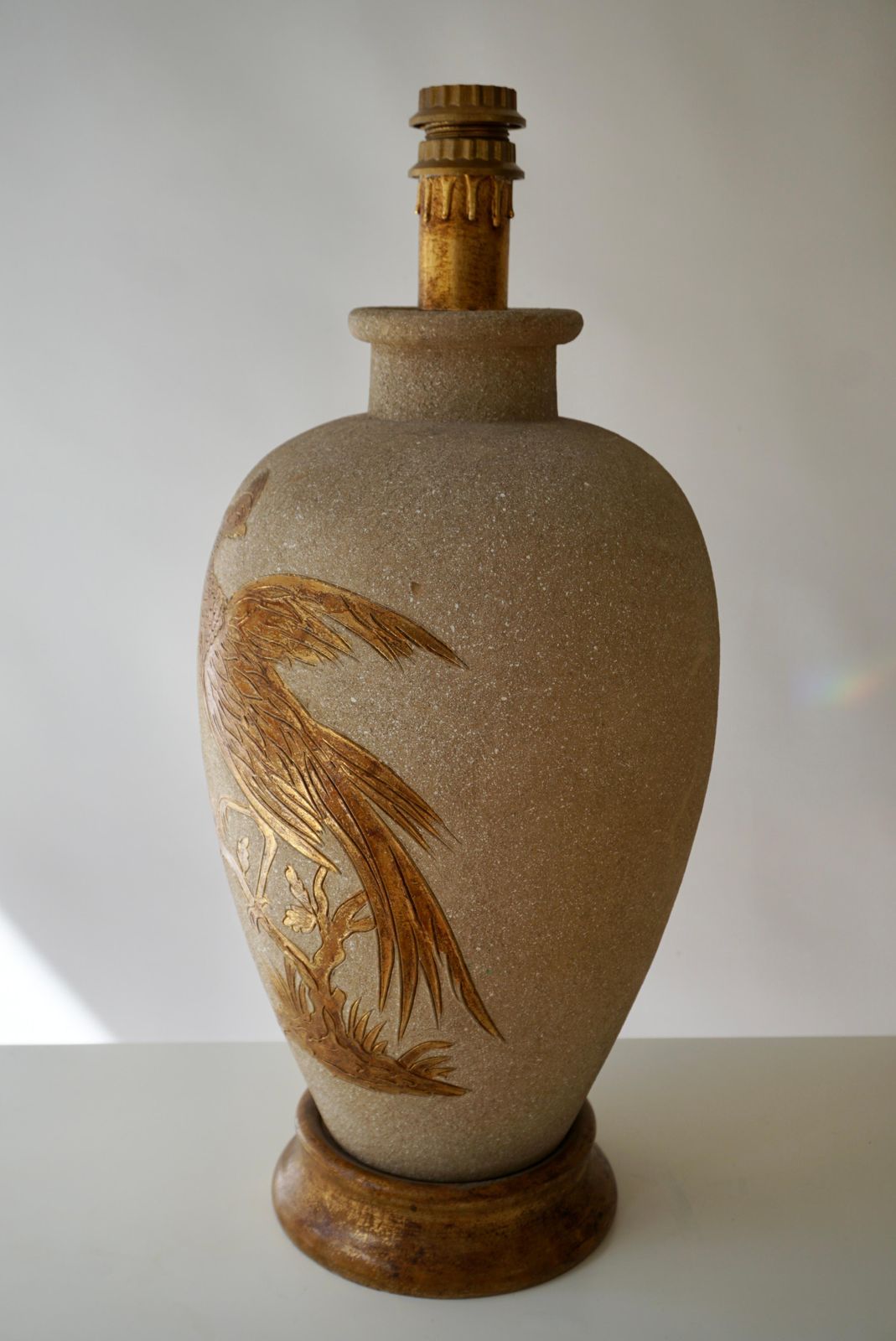 Colorful Ceramic Midcentury Lamp With Bird, 1960s photo for sale