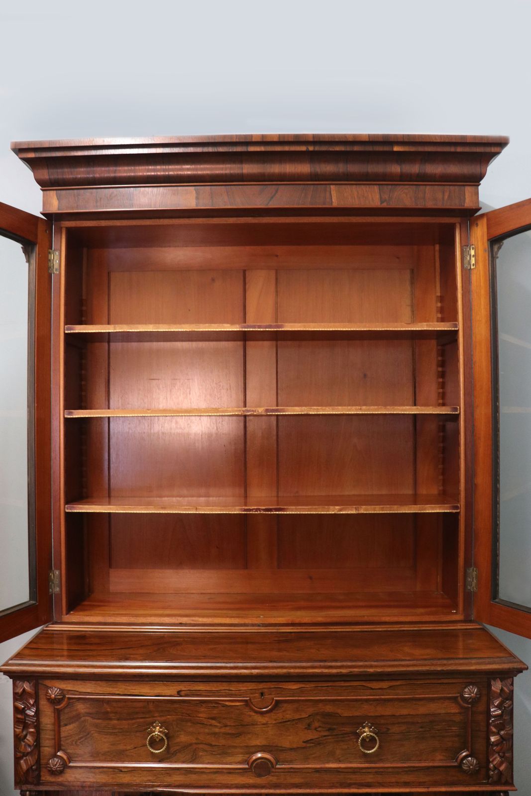 3495.0 Lovely Early Victorian Secretaire Bookcase Cabinet. photo