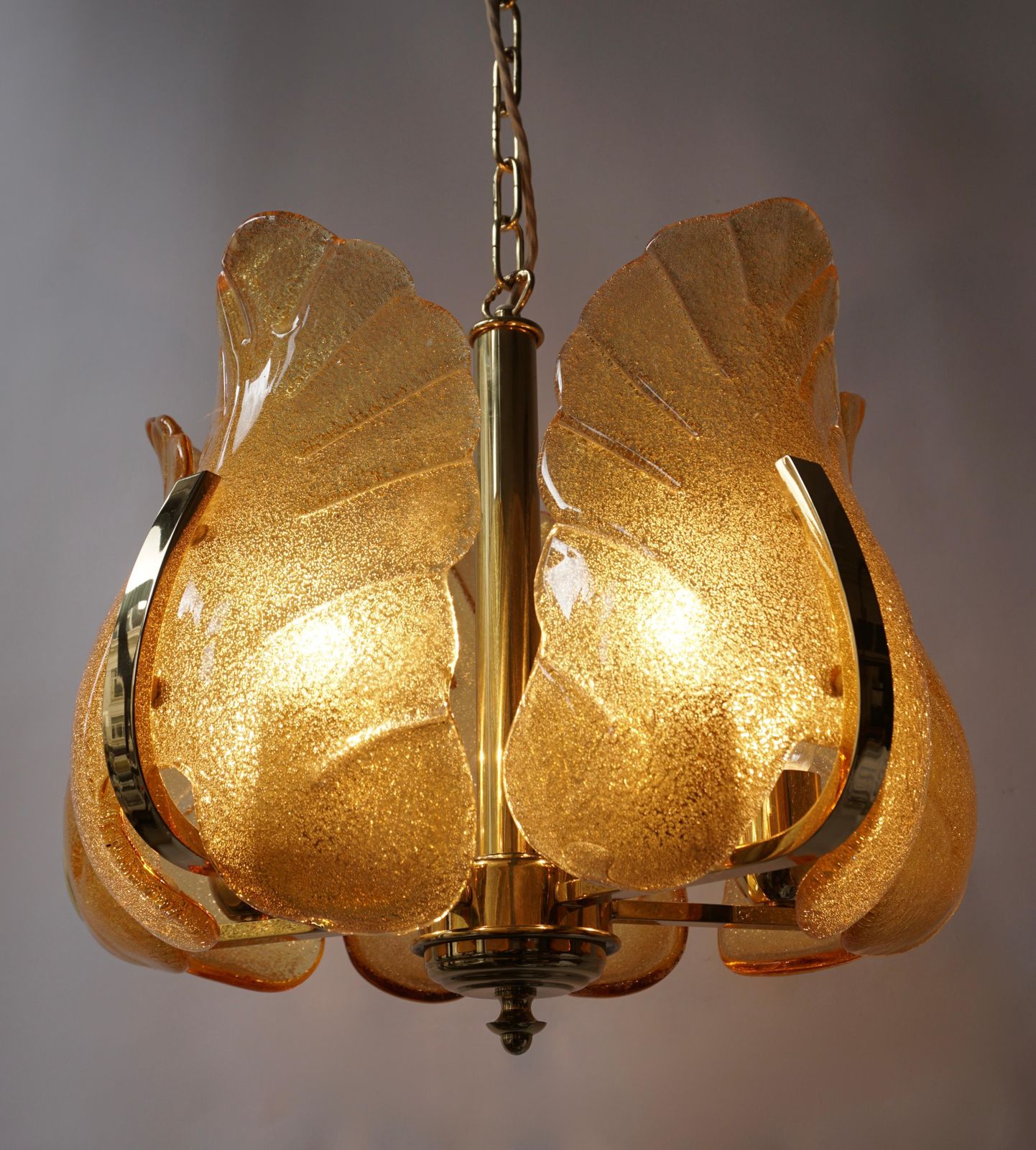 Italian Murano Glass And Brass Chandelier photo 2123.0