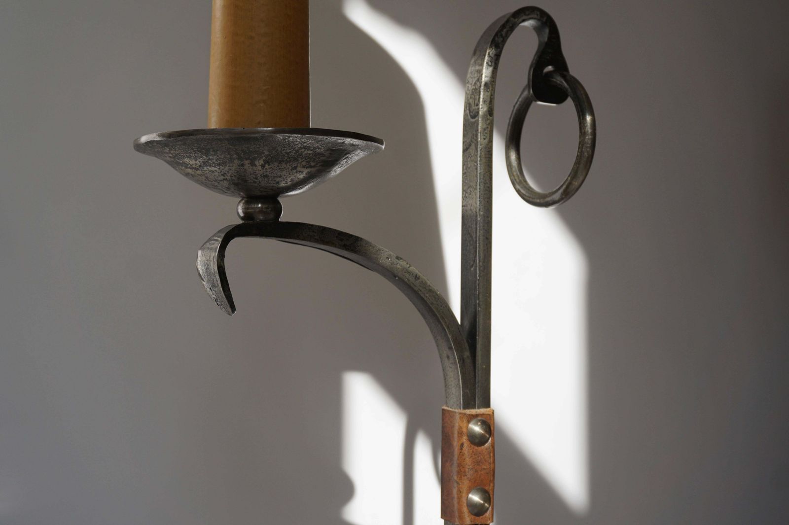 Jacques Adnet Style Iron And Leather Floor Lamp, 1950s 1960s, France photo buy