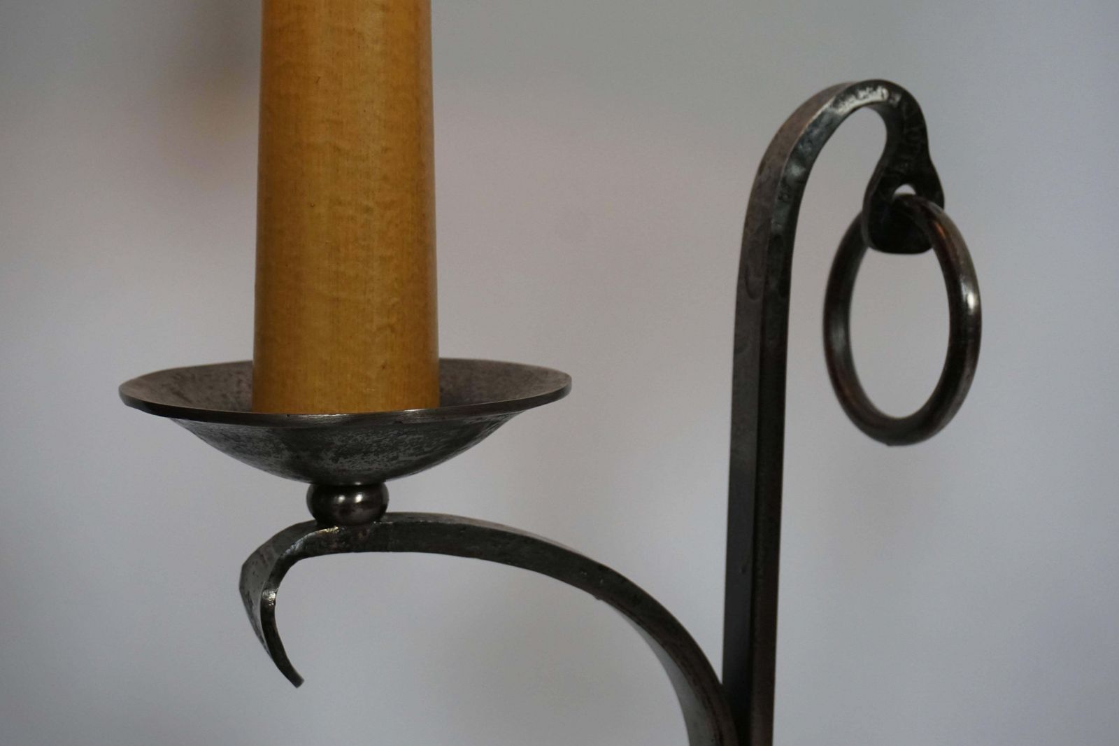 Jacques Adnet Style Iron And Leather Floor Lamp, 1950s 1960s, France photo vintage