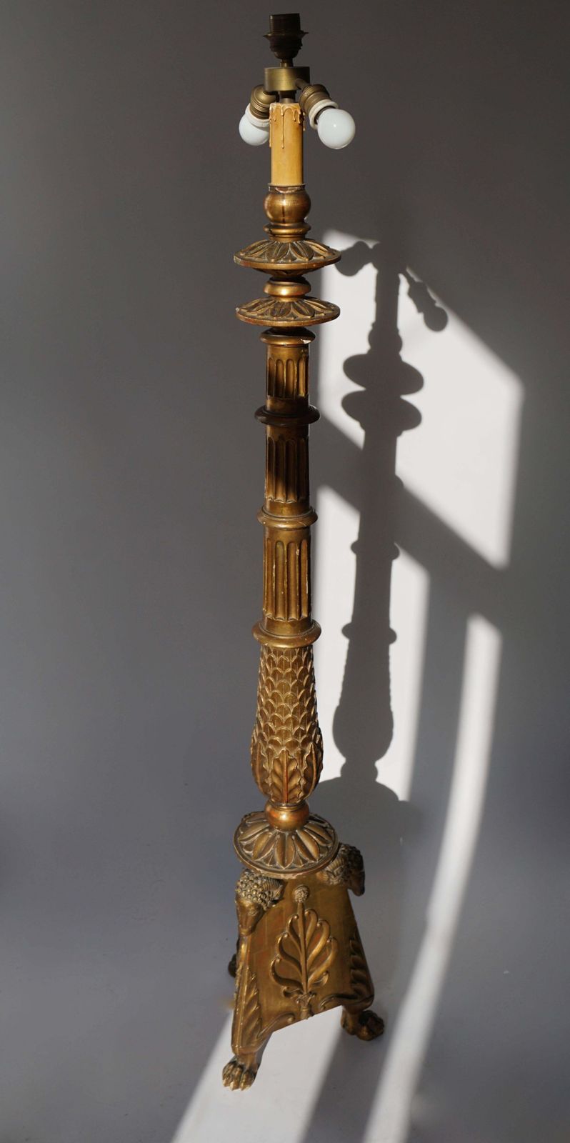 Giltwood Floor Lamp In The Greek Revival Neoclassical Style photo furniture
