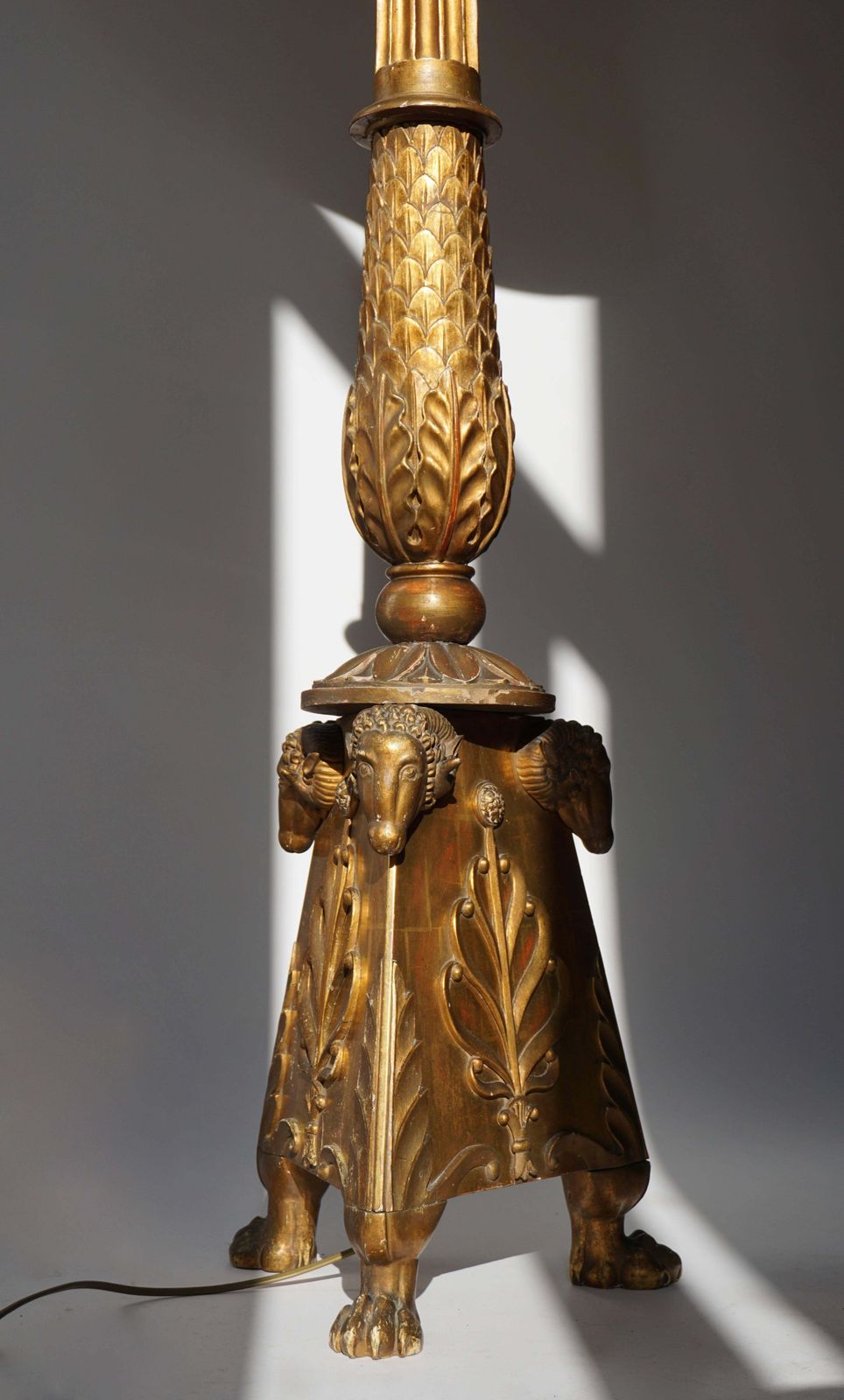 Giltwood Floor Lamp In The Greek Revival Neoclassical Style photo Lighting