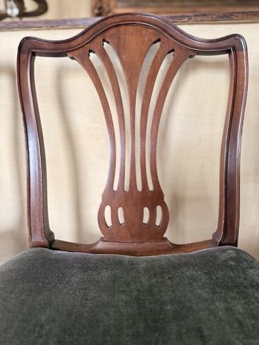 Rare Original Howard & Sons Antique Green Carver Elbow Dining Chairs Set Of 8 photo vintage