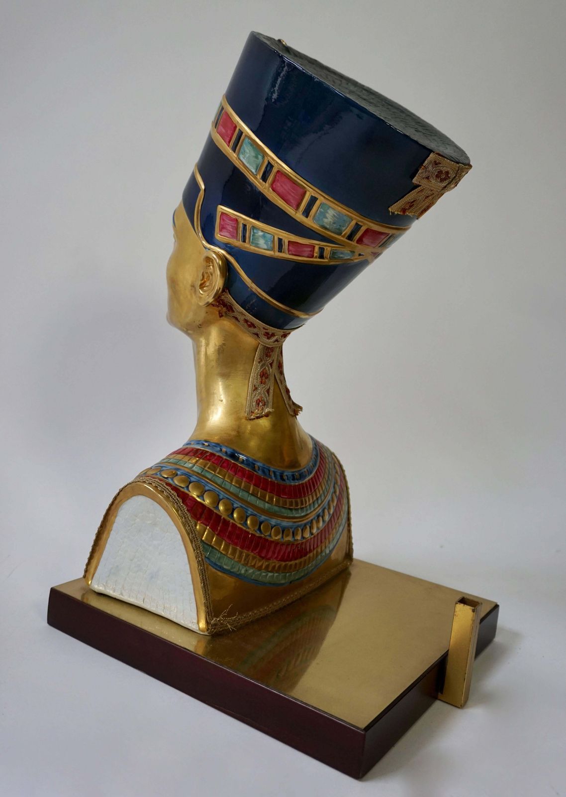 Egyptian Nefertiti Pharoh Queen Busts, Table Lamps By Edoardo Tasca photo buy