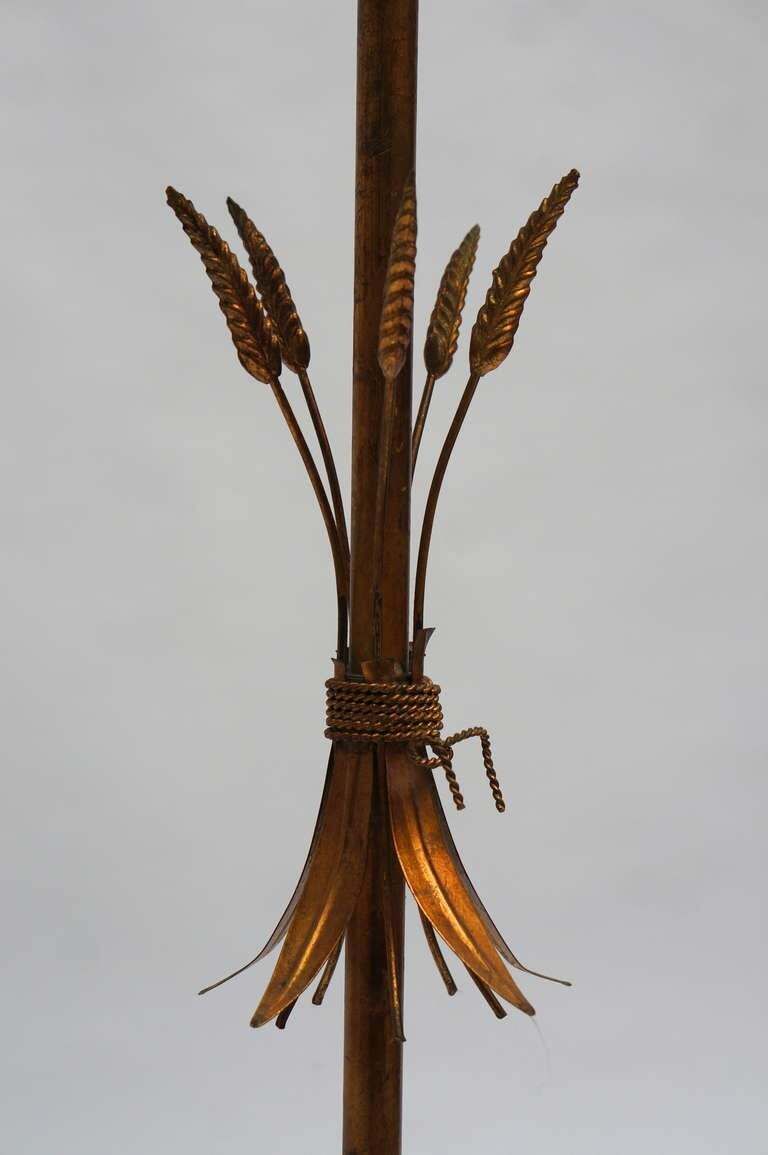 Rare Gilt Metal Sheaf Of Wheat Floor Lamp By Hans Kogl photo vinterior
