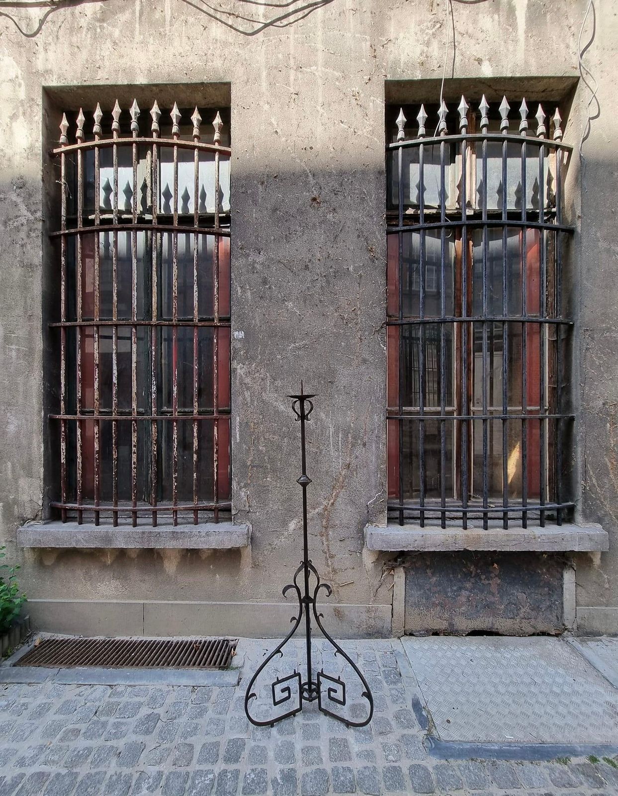 Lighting Four Antique Wrought Iron Art Deco Castle Monastery Floor Lamps Or Candlestick photo