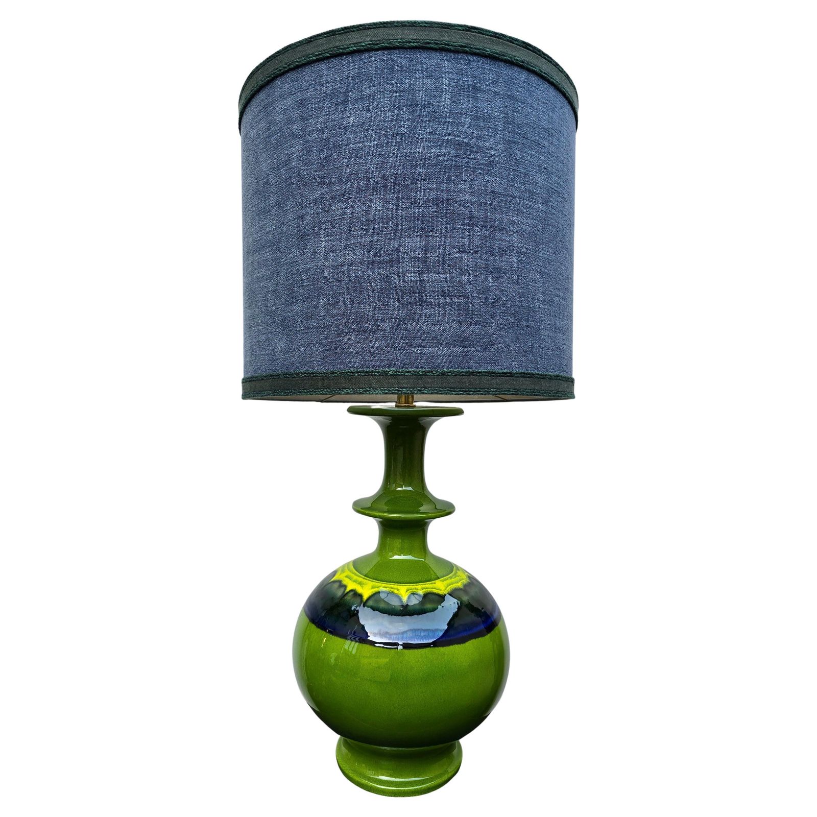 Rare Large German Pottery Table Lamp By Hutschenreuther Le Lion – 1960s photo for sale