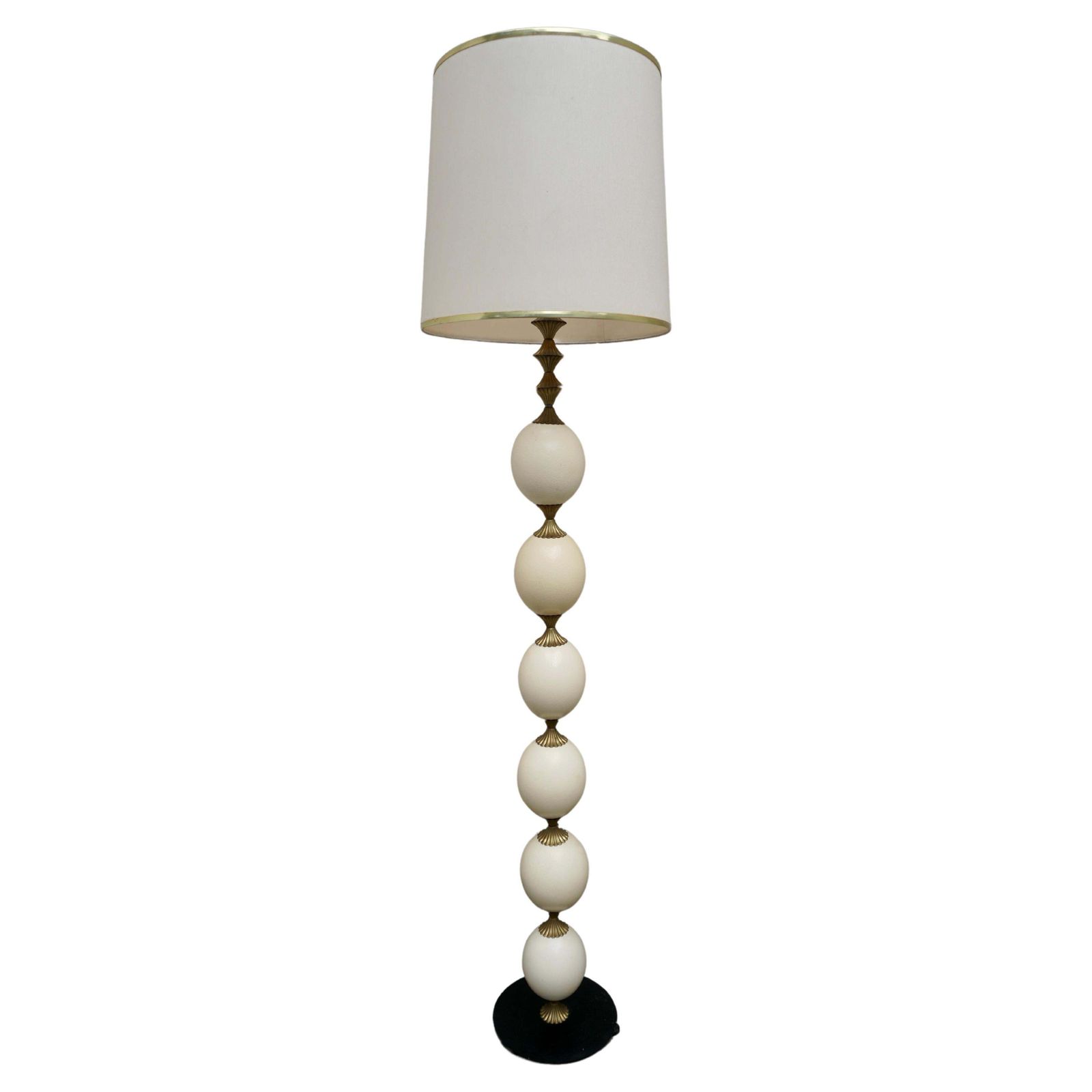 Rare 1970'  Ostrich Eggshell Floor Lamp In The Style Of Maison Charles photo furniture