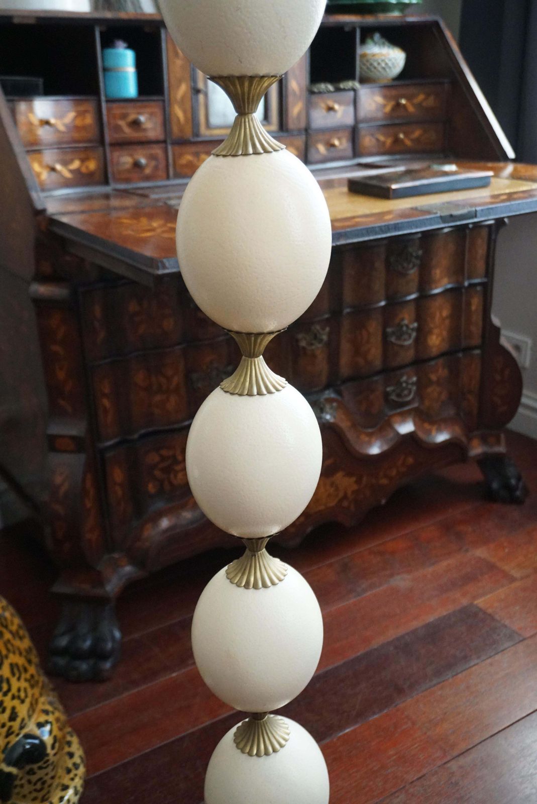 Rare 1970'  Ostrich Eggshell Floor Lamp In The Style Of Maison Charles photo Lighting