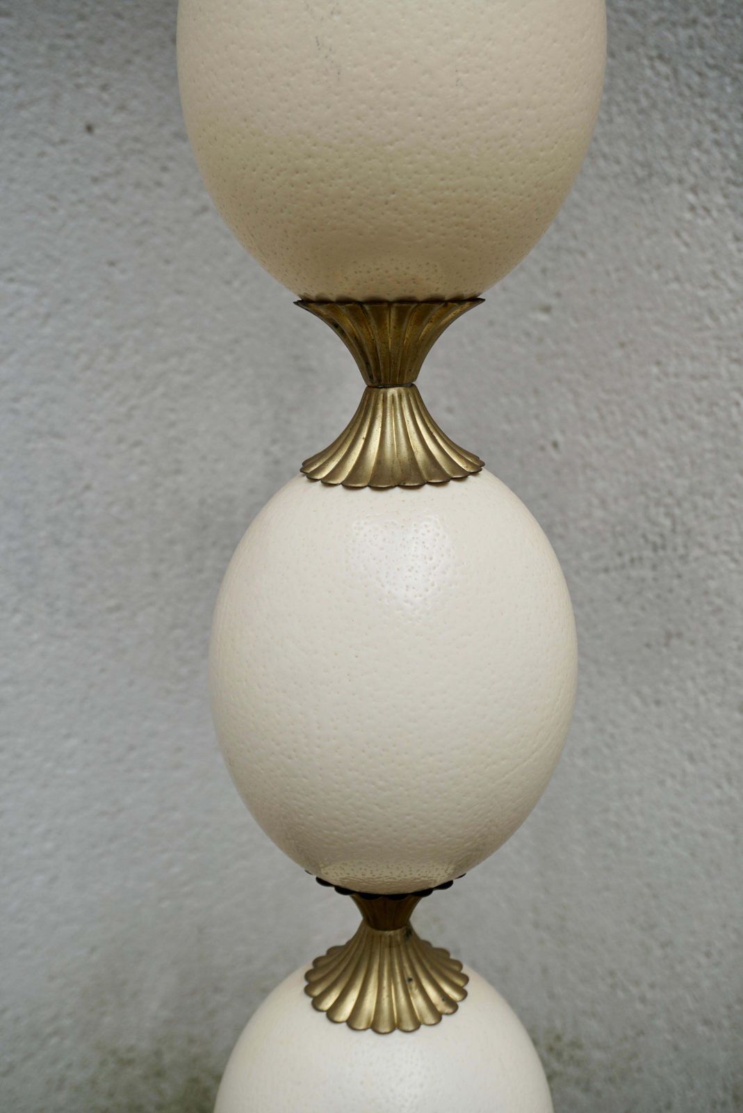 photo furniture Rare 1970'  Ostrich Eggshell Floor Lamp In The Style Of Maison Charles