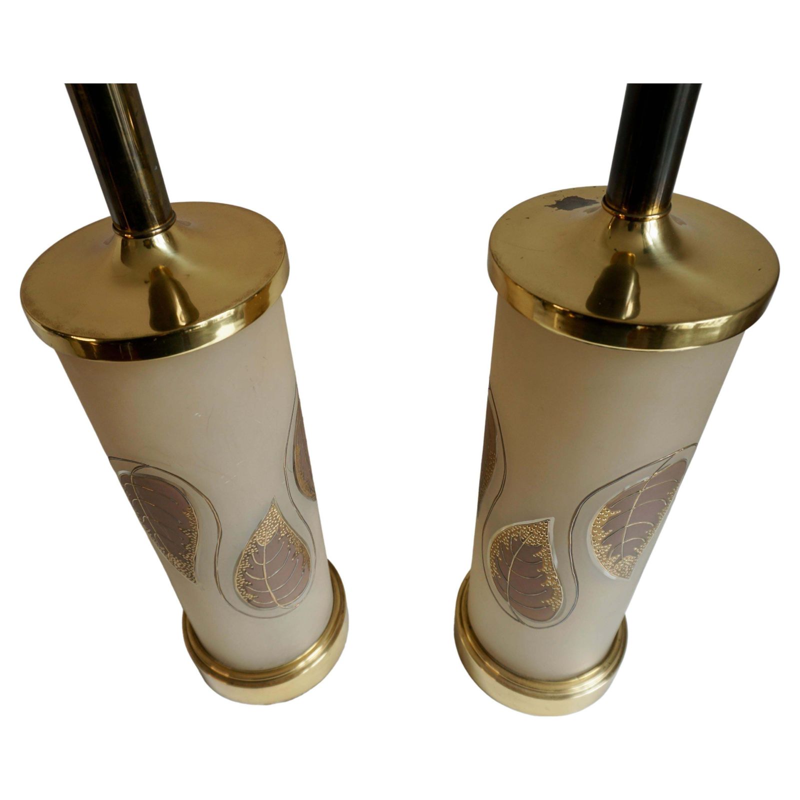 photo furniture Pair Of 1970s Hollywood Regency Art Glass And Gilt Murano Glass Lamps