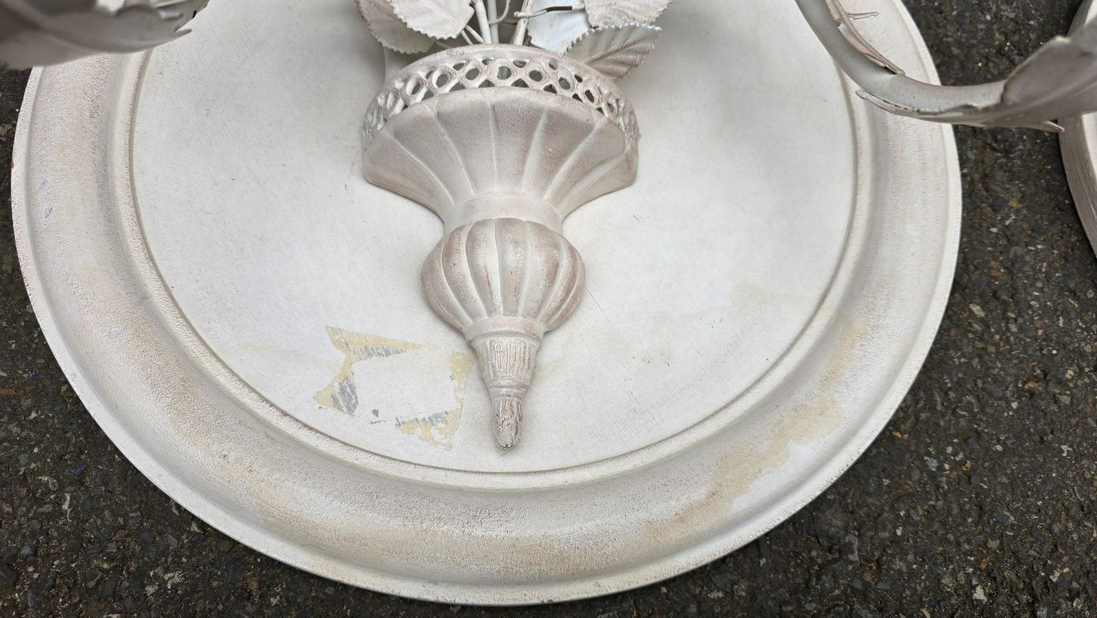 Home Decor Pair Of Vintage Italian White Painted Metal Candle Wall Sconces photo