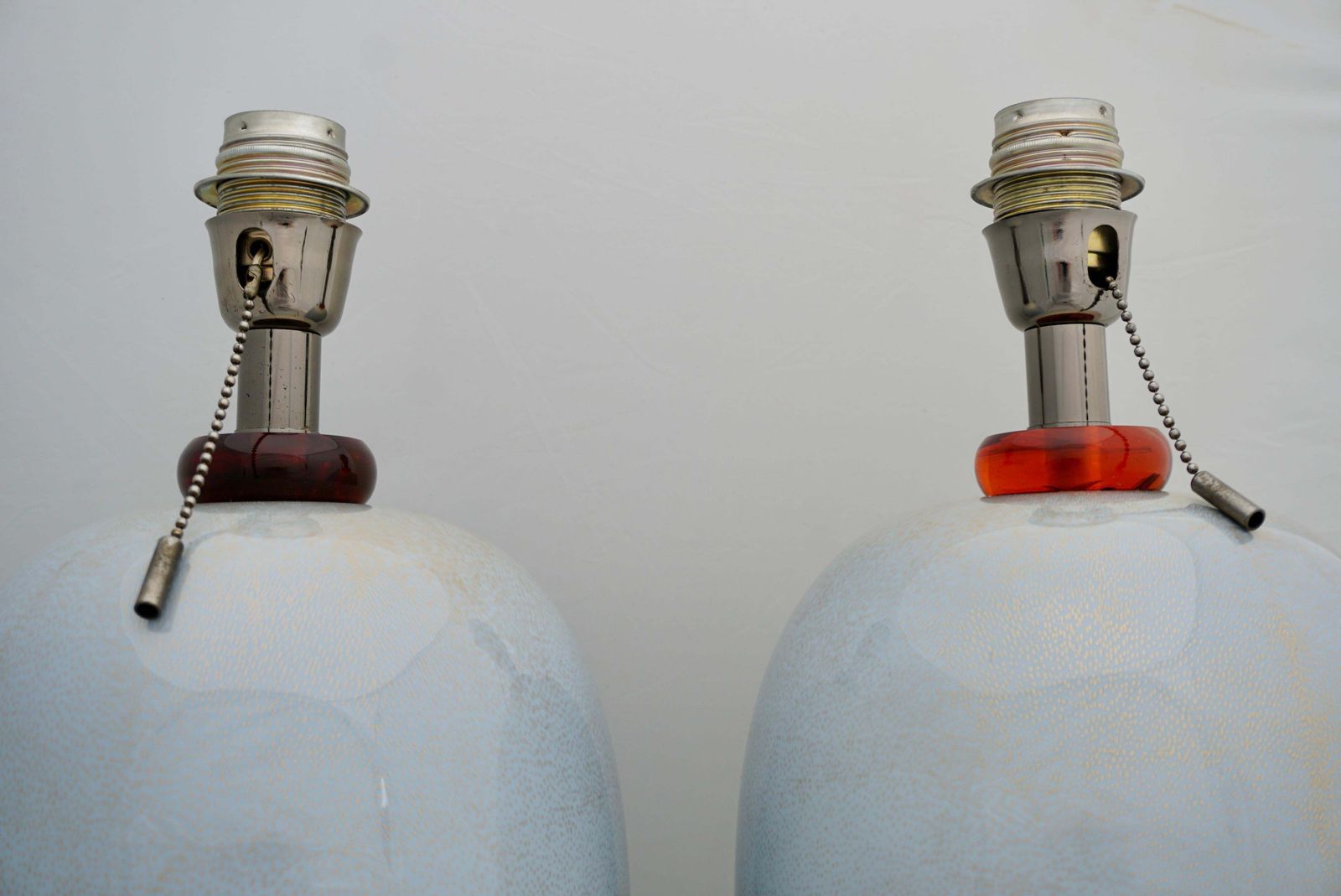 Pair Of 1970s Murano Glass Gold Inclusion Table Lamps By Mangani, Italy photo 4679.0