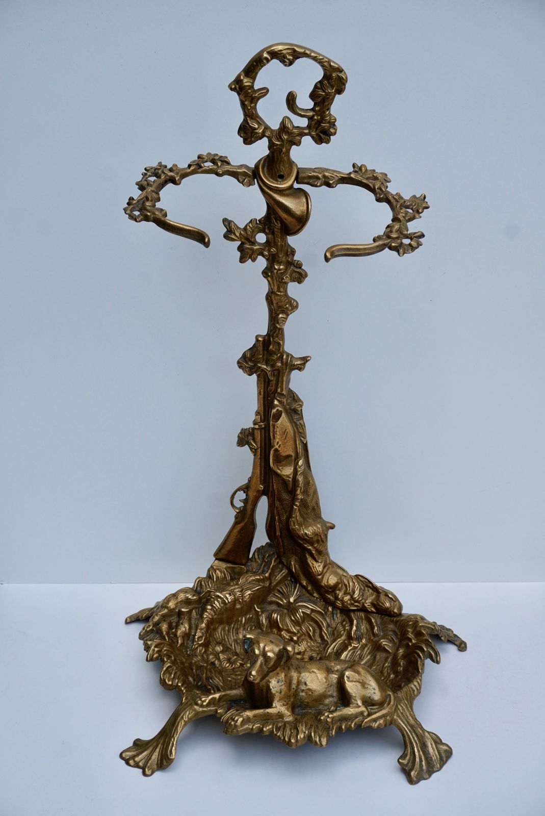 French Napoleon III Bronze Umbrella Stand With Hunt Motifs photo Home Decor