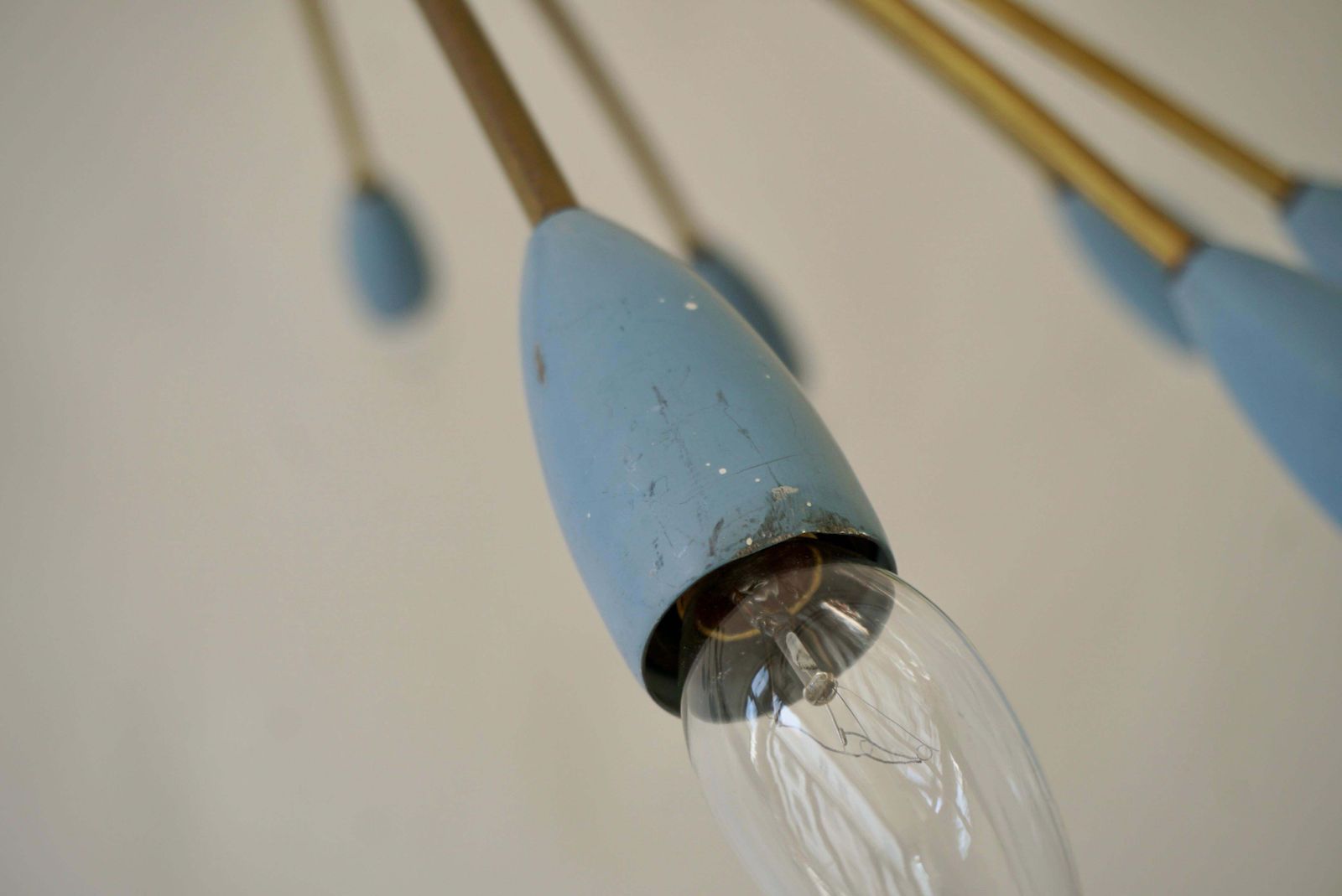 photo furniture Italian Midcentury Twelve Light Sputnik Flus Chandelier In Stilnovo Style
