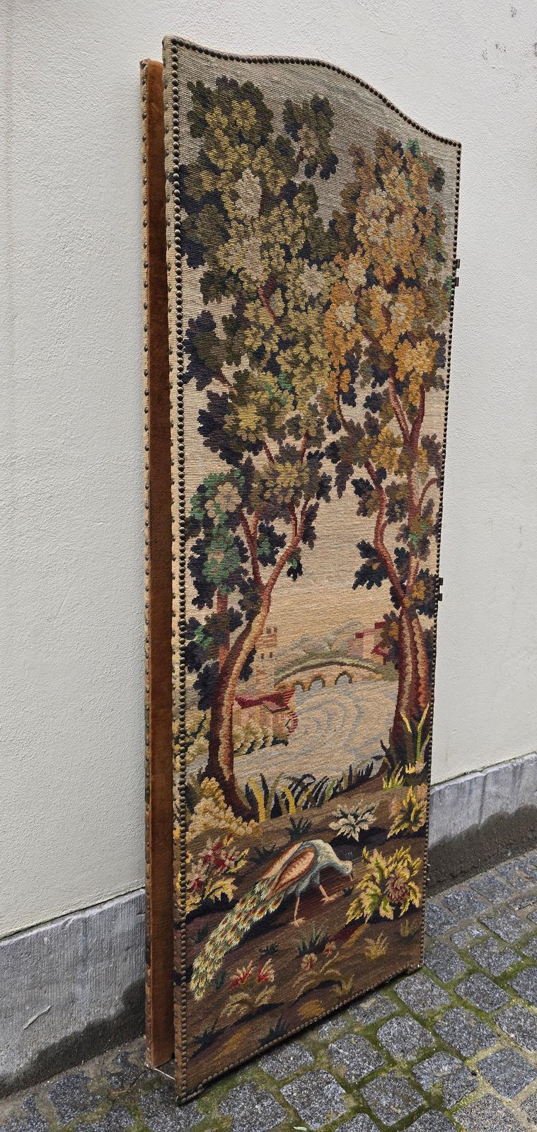photo vinterior Room Divider With Aubusson Tapestries Featuring Birds And Floral Motifs
